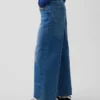Jeans med høy midje, vid benvidde og ankelengde