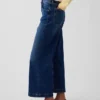 Jeans med høy midje, vid benvidde og ankelengde