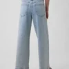 Jeans med høy midje, vid benvidde og ankelengde