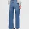 Jeans med høy midje, vid benvidde og ankelengde