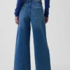 Jeans med høy midje, vid benvidde og ankelengde