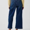 Jeans med høy midje, vid benvidde og ankelengde