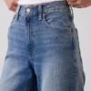 Jeans med høy midje, vid benvidde og ankelengde