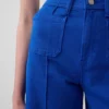 Jeans med høy midje, vid benvidde og ankelengde