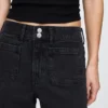 Jeans med høy midje, vid benvidde og ankelengde