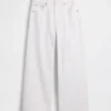 Jeans med høy midje, vid benvidde og ankelengde