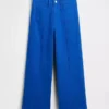 Jeans med høy midje, vid benvidde og ankelengde