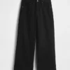 Jeans med høy midje, vid benvidde og ankelengde