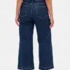 Jeans med høy midje, vid benvidde og ankellengde for kurvete kropper
