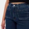 Jeans med høy midje, vid benvidde og ankellengde for kurvete kropper