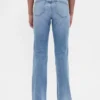Jeans med lav midje, flettede lommer, lang og slank passform
