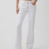 Jeans med lav midje, lang og slank passform og snøring