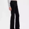 Jeans med lav midje, lang og slank passform og snøring