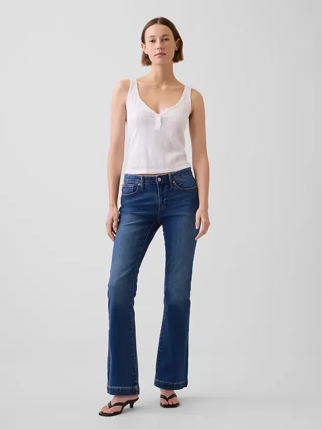 Jeans med lav midje, lange og smale