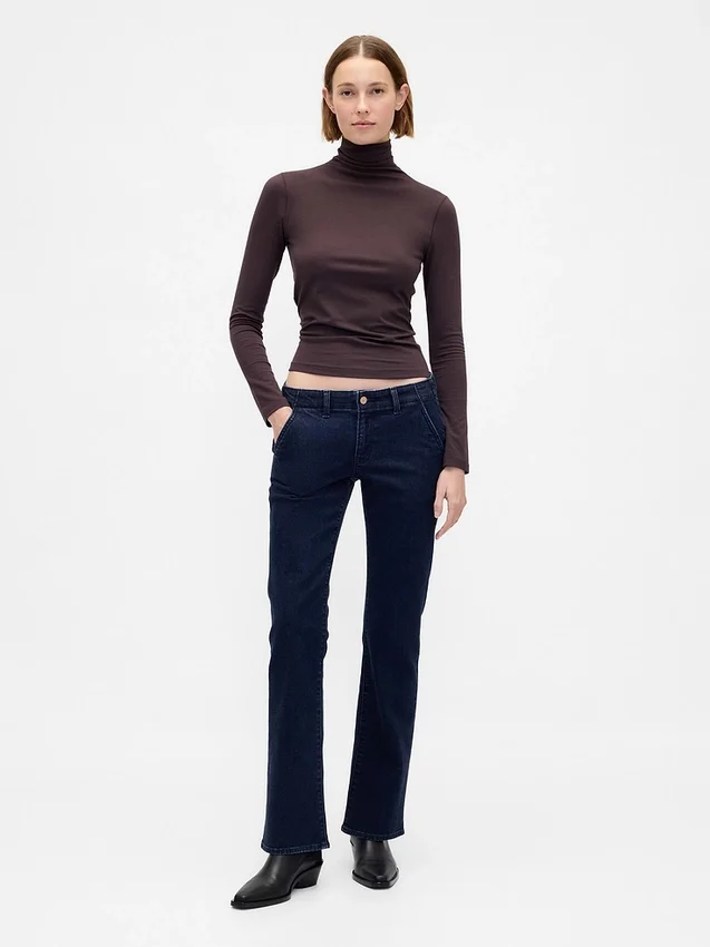 Jeans med lav midje, lange og smale
