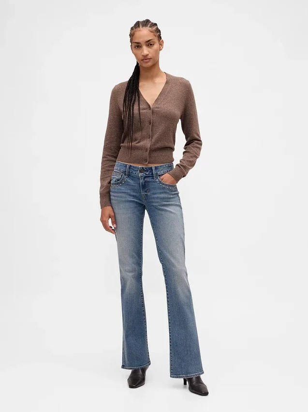 Jeans med lav midje, lange og smale