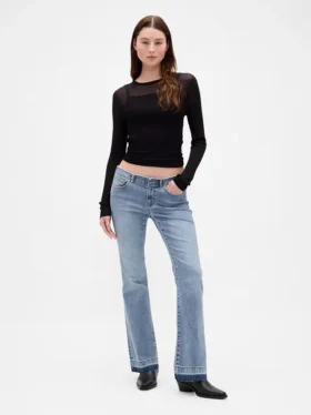 Jeans med lav midje, lange og smale