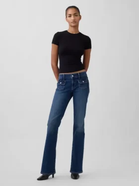 Jeans med lav midje, lange og smale