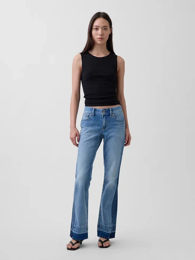 Jeans med lav midje, lange og smale