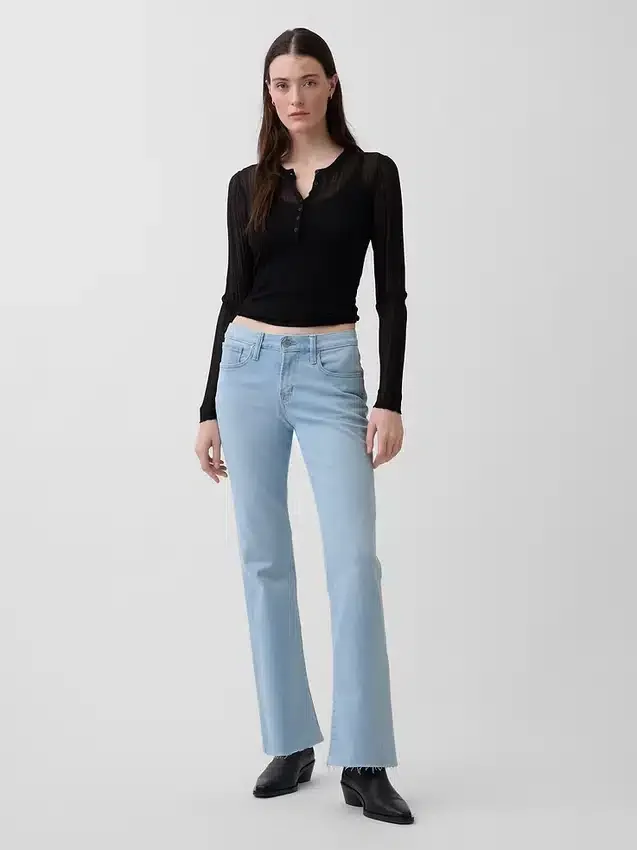 Jeans med lav midje, lange og smale