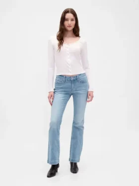 Jeans med lav midje, lange og smale