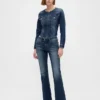 Jeans med lav midje, lange og smale