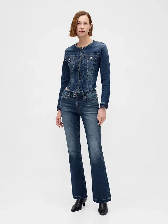 Jeans med lav midje, lange og smale