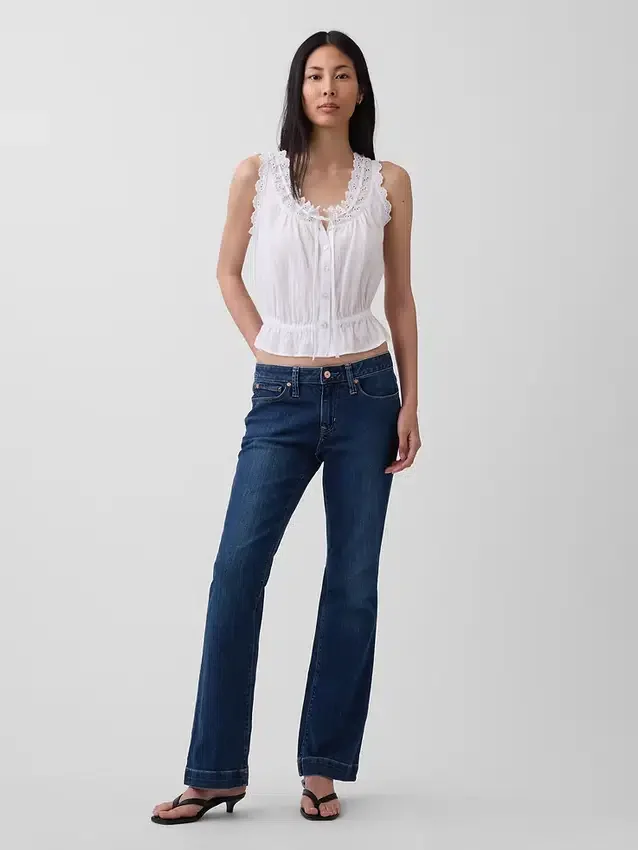 Jeans med lav midje, lange og smale