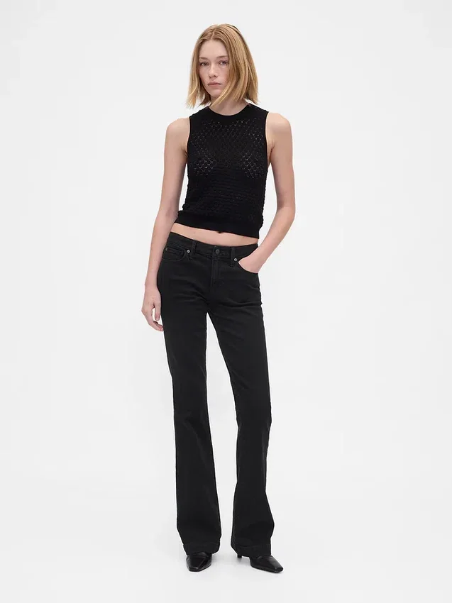 Jeans med lav midje, lange og smale