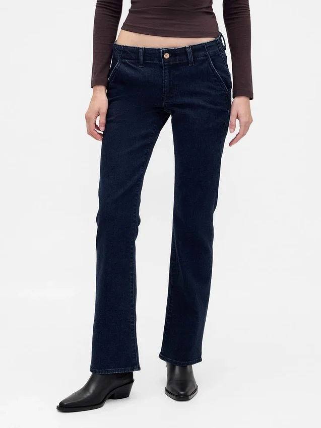 Jeans med lav midje, lange og smale