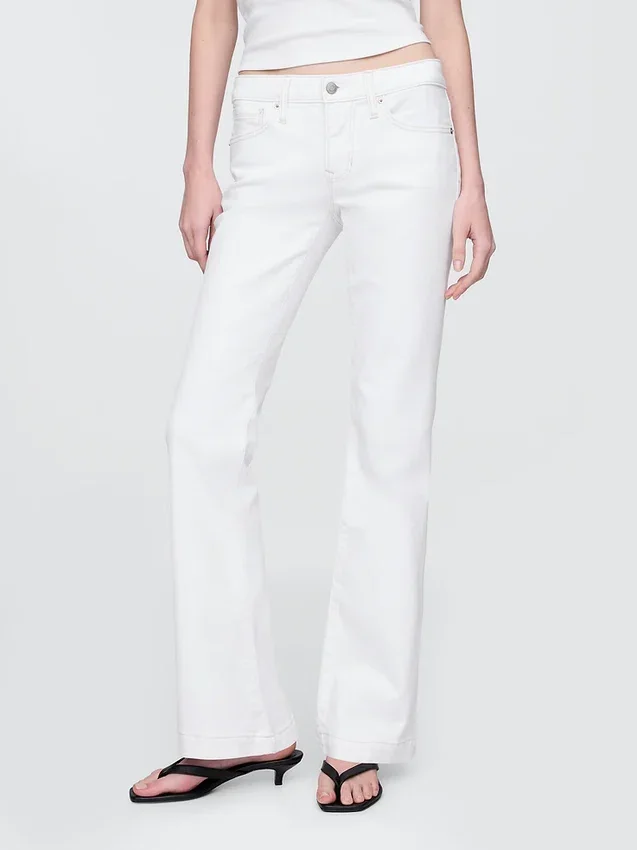 Jeans med lav midje, lange og smale