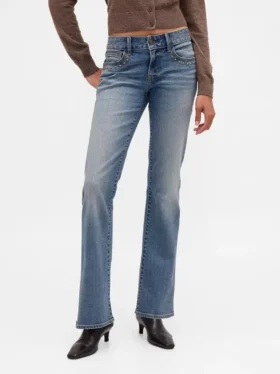 Jeans med lav midje, lange og smale