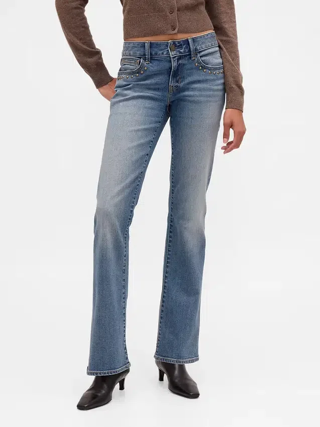 Jeans med lav midje, lange og smale