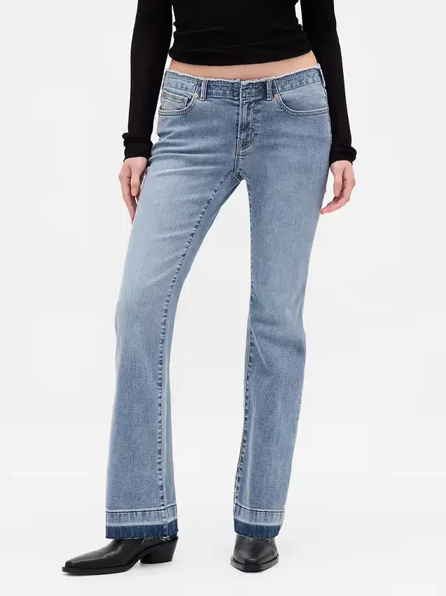 Jeans med lav midje, lange og smale