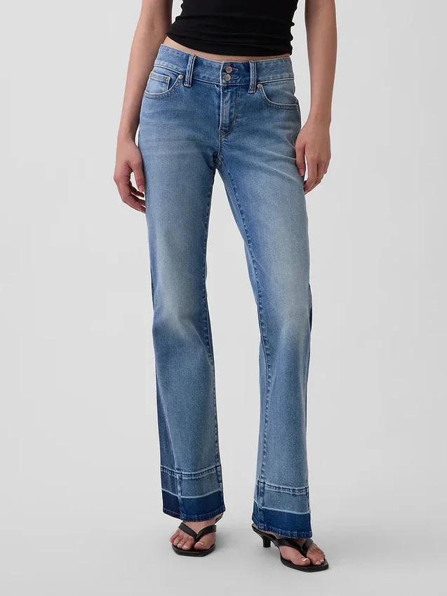 Jeans med lav midje, lange og smale