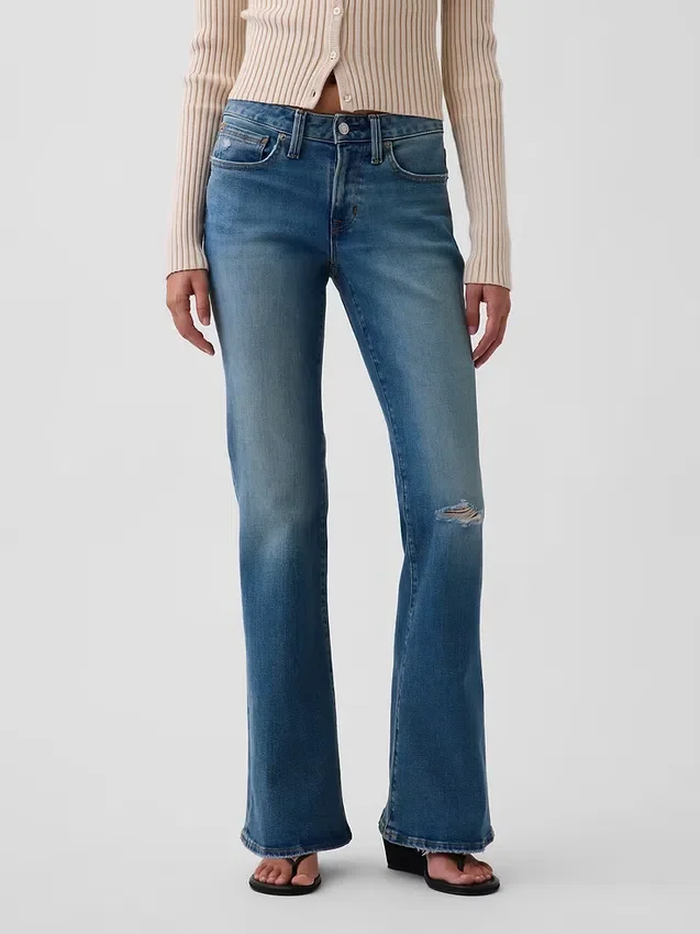Jeans med lav midje, lange og smale