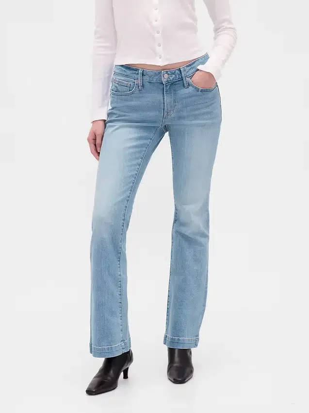Jeans med lav midje, lange og smale
