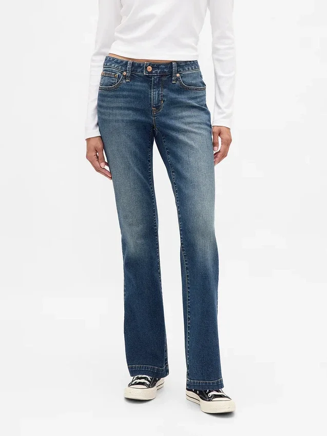 Jeans med lav midje, lange og smale