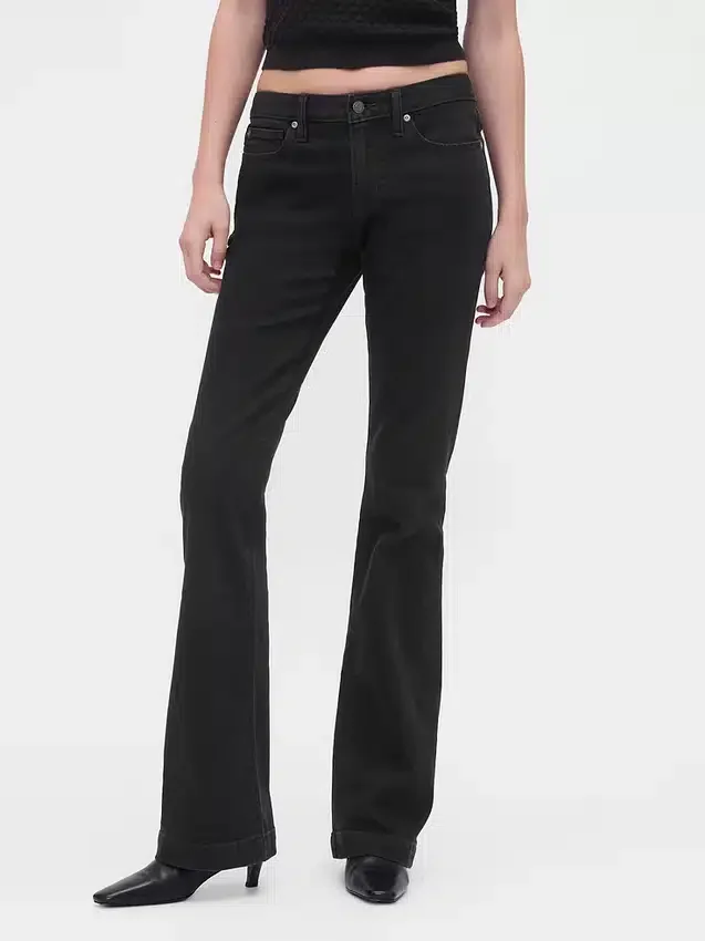 Jeans med lav midje, lange og smale