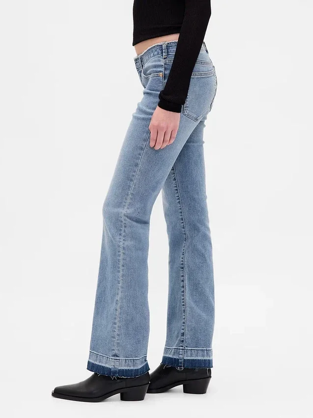 Jeans med lav midje, lange og smale