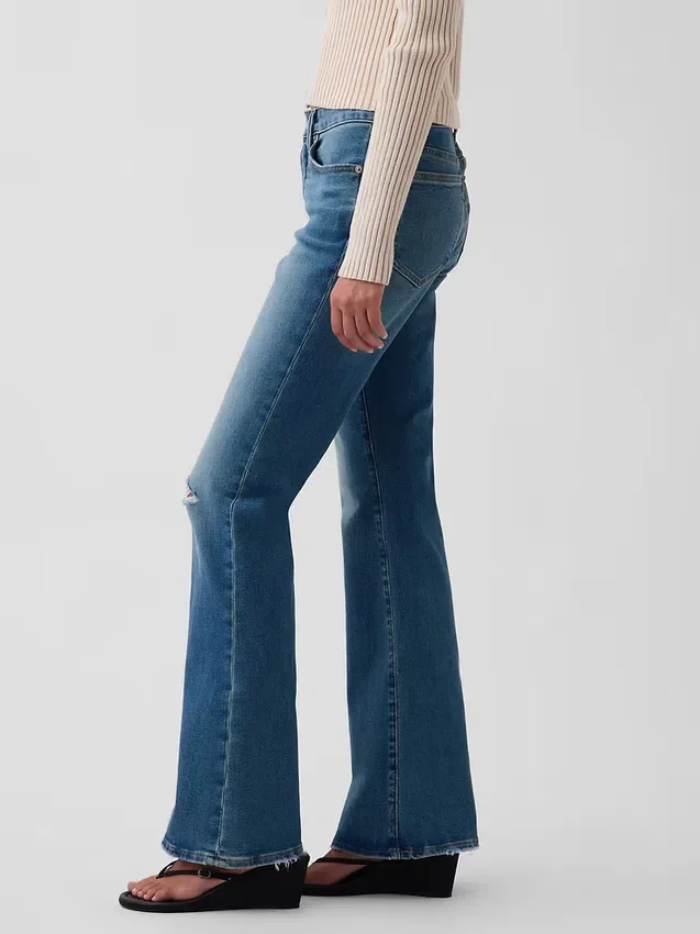 Jeans med lav midje, lange og smale