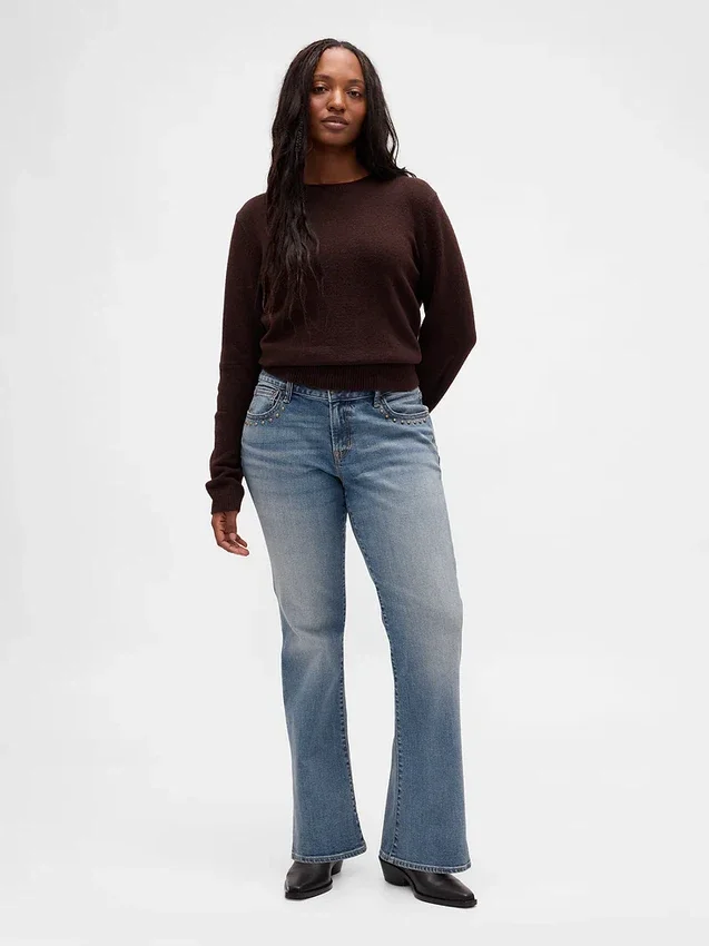 Jeans med lav midje, lange og smale