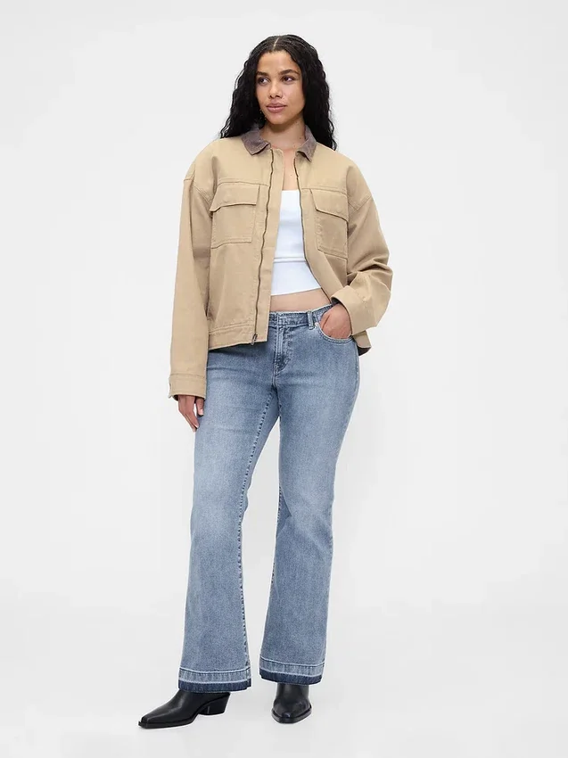 Jeans med lav midje, lange og smale