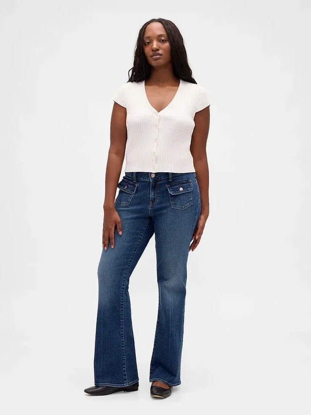 Jeans med lav midje, lange og smale