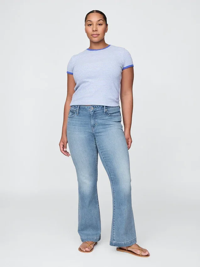 Jeans med lav midje, lange og smale