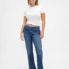 Jeans med lav midje, lange og smale