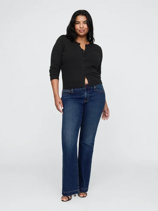 Jeans med lav midje, lange og smale