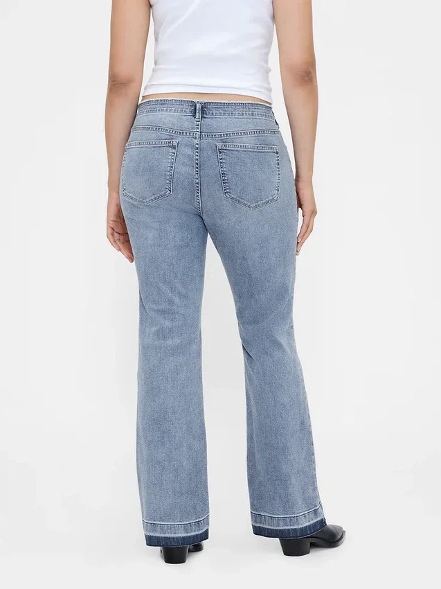 Jeans med lav midje, lange og smale