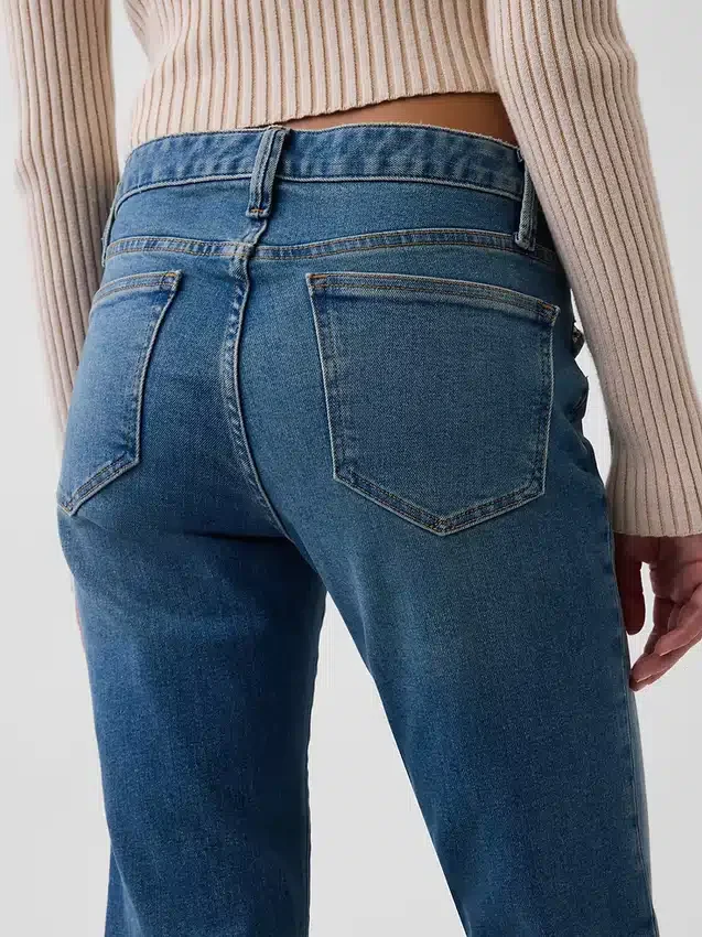 Jeans med lav midje, lange og smale