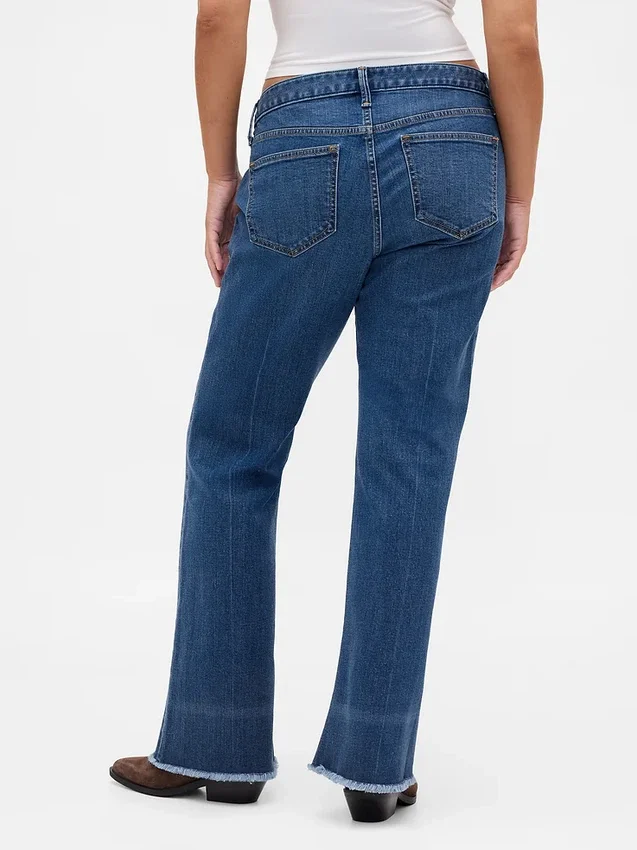 Jeans med lav midje, lange og smale